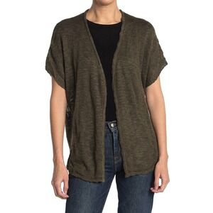 CATHERINE Size XS Womens Malandrino Slub Open Cardigan In Grape Leaf